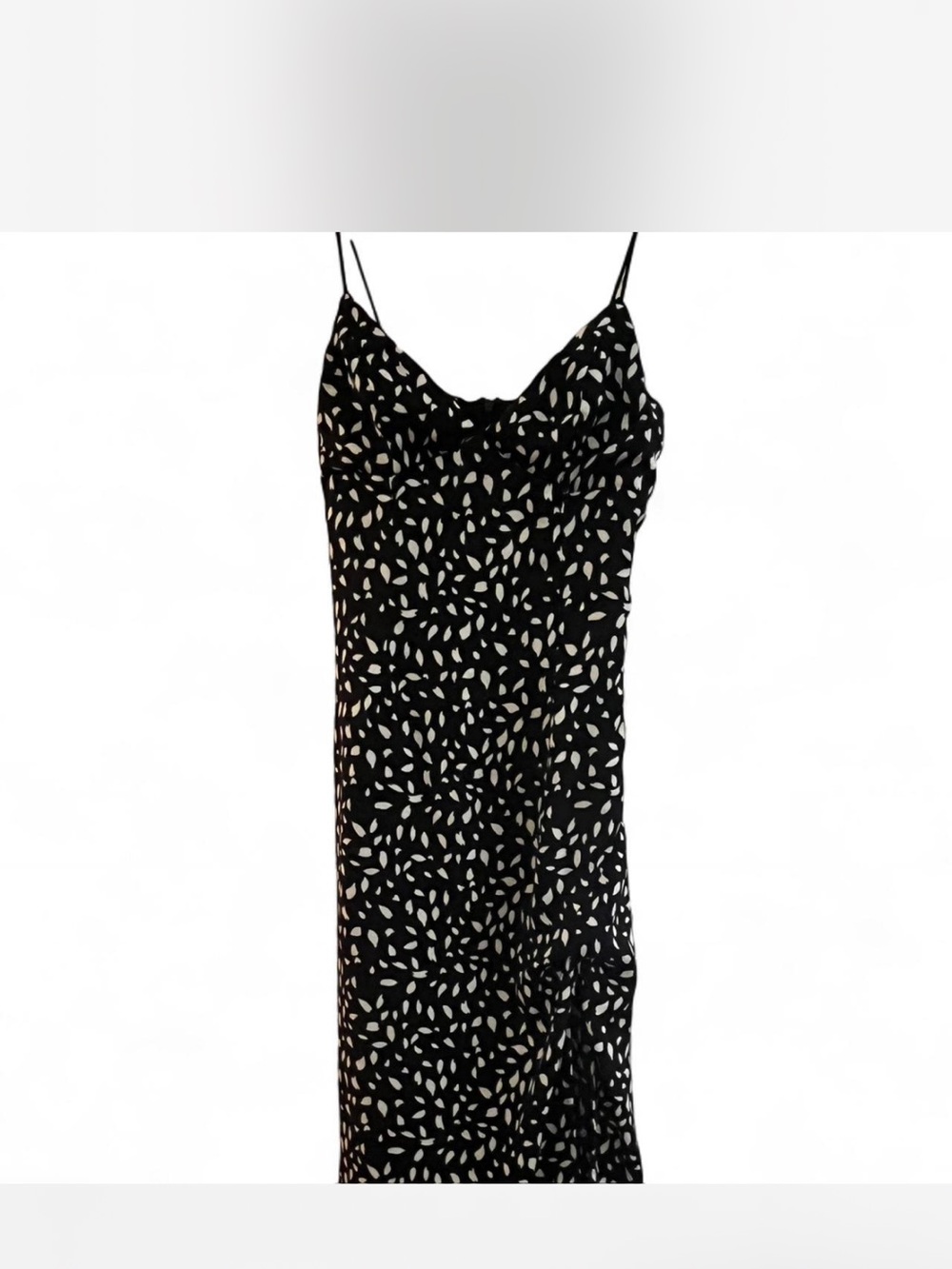 Black and White Printed Slip Dress - Women